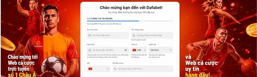 Đăng ký tài khoản Dafabet trong 3 bước